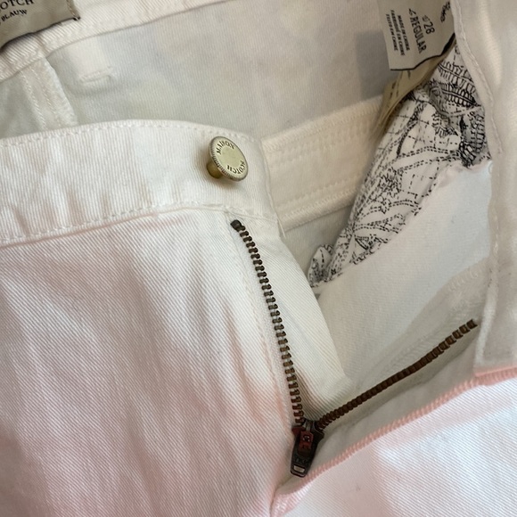 NWT Madison Scotch By Scotch and Soda White Denim Jeans leather side detail - Picture 8 of 9